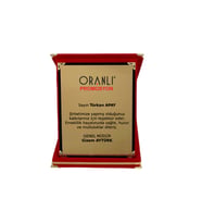 Kişiye Özel Plaket Kırmızı Kadife Kutulu Albüm Plaket 12x16 cm