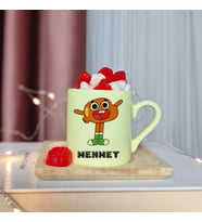 Gumball Tasarımlı Kişiye Özel Sarı Türk Kahvesi Fincanı