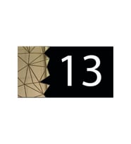 Dekoratif Aynalı Modern Kapı Numarası - Gold 13