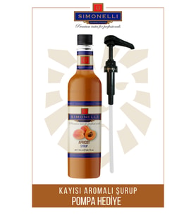 Kahve ve Kokteyl Şurubu Kayısı Aromalı 70 CL + POMPA Simonelli