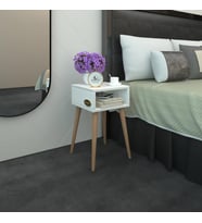 Kenzlife komodin ragnarok byz komidin 49*29*29 ahşap ayaklı (Beyaz)