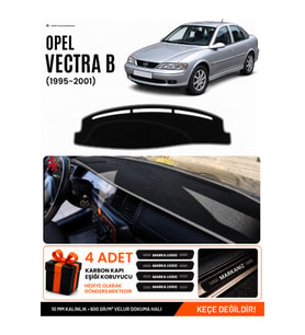 e-biz OPEL VECTRA B (1995-2001) Uyumlu Torpido Koruma, Torpido Örtüsü, Torpido Kılıfı - Siyah-Gri - OP015