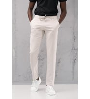 Slimfit Full Likralı Esnek Beli Lastikli Yazlık Jogger Pantolon (Krem)