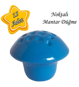 15 Adet Mavi Noktalı Mantar Düğme Kulp Çocuk Bebek Mobilya Çekmece Dolap Kapak Kulbu Metal Kulp Aksesuarları Vidalı