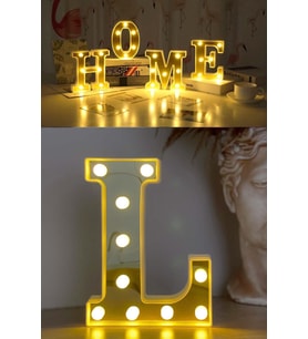 3D Led Işıklı L Harfi Büyük Boy, Organizasyon ve Doğum Günü Dekoru (Krem)