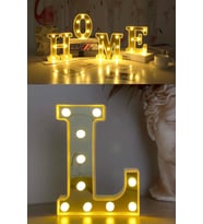 3D Led Işıklı L Harfi Büyük Boy, Organizasyon ve Doğum Günü Dekoru (Krem)