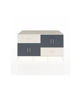 Kronos Konsol 3 Raflı 2 Çekmeceli 4 Kapaklı 176x59x99 Aytaşı-Antrasit/Aytaşı