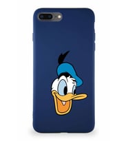 Apple iPhone 7 Plus Soft Premier Kapak Donald Duck-A Tasarımlı Silikon Kılıf - Lacivert (Şeffaf)