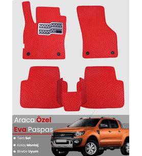 FORD RANGER (2012-2021) Uyumlu EVA Paspas Tam Set–Araca Özel,Su Geçirmez,Kolay Montaj