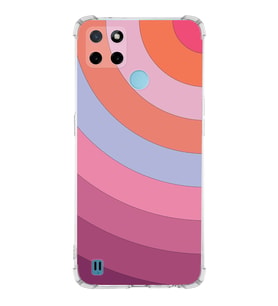 PrintiFy Realme C21y Uyumlu Köşe Korumalı Renk Cümbüşü F Tasarımlı Şeffaf Silikon Kılıf