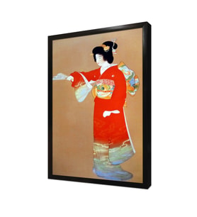 Japon Kadın Çerçeveli Mdf Tablo