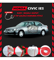 Honda İes Parlak Oto Araç Kapı Koruma Fitili 5metre Parlak Kırmızı Renk