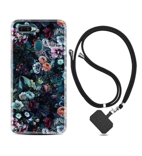 Oppo A5S A15 A16 A54 A55 A73 A74 Kılıf Boyun Askılı Silikon Great Flowers 1304