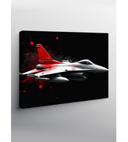 Kanvas Tablo Kırmızı Jet Uçağı Aksiyonu