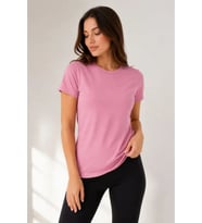 Basic Tişört Bisiklet Yaka Kısa Kol Günlük Yazlık Slim Fit T-Shirt - Pembe