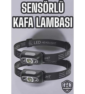Kafa Lambası Kamp Lambası Led Işık Şarjlı Ayarlanabilir