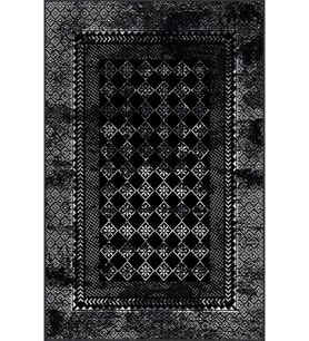 Eliana Home Baskılı, Yıkanabilir Kaymaz Taban Salon Halısı LNA0107-SD1137 100x150 cm (Siyah)