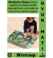 #OyunMatı Eğitici Katlanabilir Kaymaz Şık Dekoratif Araba Yolu Çocuk Oyun Matı Mutlu Şehir Hayatı