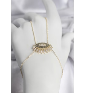 Pirinç Gold Renk Zirkon Taşlı Göz Model Kadın Şahmeran 5886 - SSSSSS4065-6934