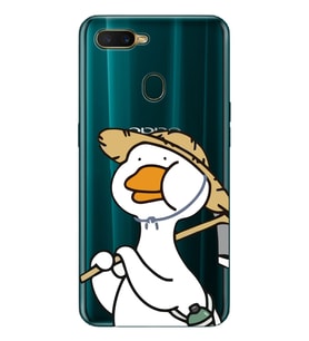 Oppo A5S/AX7/A12 Uyumlu Ördek Desenli Şeffaf Telefon Kılıfı