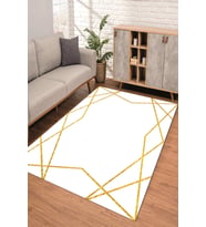 Dijital Kaymaz Taban Yıkanabilir Renkli Salon Halısı Mutfak Halısı Yolluk ND-SD-449 (Gold)