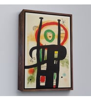 Çerçeveli Joan Miro - Büyük Bilgisayar Tablo (Altın)