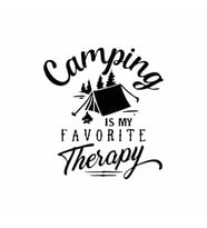 Camp Is My Favorite Therapy Araba Sticker siyah 16x18 CM (Siyah)