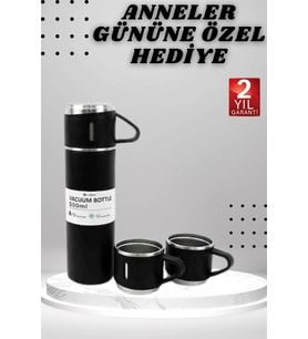 3 Bardaklı Termos Seti Anneler Gününe Özel Hediye Taşınabilir Sızdırmaz Isı Koruyucu