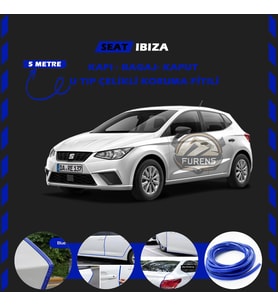 Seat Ibıza Oto Araç Kapı Koruma Fitili 5metre Parlak Mavi Renk
