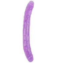 Hi-Rubber Şeffaf Jel Çift Taraflı Dildo - 32.5cm Mor