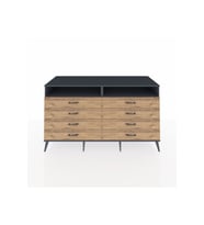 Kronos Konsol 2 Raflı 8 Çekmeceli  176x59x99 Antrasit-Antrasit/Çam