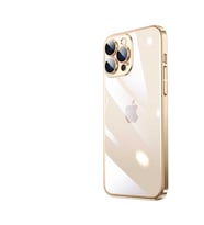 Apple iPhone 13 Pro Uyumlu Kılıf Sert PC Renkli Çerçeveli Zore Riksos Kapak (Gold)