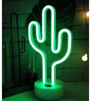 Neon Işık Gece Lambası Ev için Neon Lamba Düğün Parti Dekoru için Duvar Dekoru Kaktüs Tasarımlı