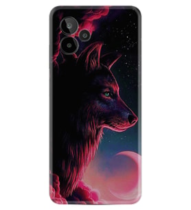 General Mobile GM 24 Pro Kılıf Resimli Desenli Baskılı Silikon Wolf and Moon 1380
