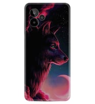 General Mobile GM 24 Pro Kılıf Resimli Desenli Baskılı Silikon Wolf and Moon 1380