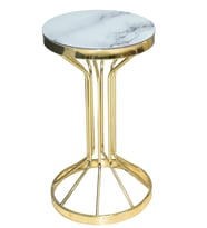 Brc12731 Fiskos Bufalo BEYAZ MERMER Temper Cam Metal Gold Kaplama Ayak El Yapım (Siyah)
