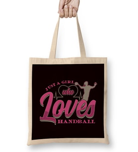 Girl Who Loves Handball Player Handballer Ball Sports Coach Bez Çanta Uzun Saplı