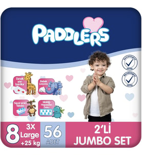 Bebek Bezi 8 Numara XXX-Large (25+ Kg) 56 Adet – 2’li Jumbo Set