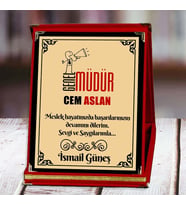 Genel Müdür Baskılı Plaket (1. Tasarım)  Kişiye Özel (Kırmızı)