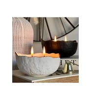 Çift Fitill Doğal Soya Wax Vanilya Kokulu Dekoratif Kase Hediyelik Dekor (TEKLİ)