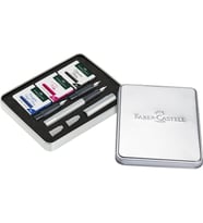 Faber-Castell Grip 2011 Dolma Kalem Kaligrafi Set Gümüş
