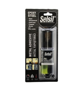 SELSİL EPOXY STEEL METAL ŞIRINGA EPOKSİ YAPIŞTIRICI 28GR. METAL - ÇELİK - ALÜMİNYUM - AHŞAP - PLASTİK (5343)