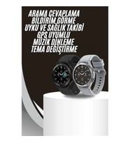 Mey İthalat® Akıllı Saat Bluetooth Bağlantılı Yuvarlak Ekran Plastik Kordonlu