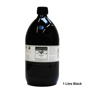 Rohrer&Klingner Kaligrafi mürekkebi Zeichentusche 29-airbrush-fırça-divit-sulu boya 1000ml-770-black-1Ad