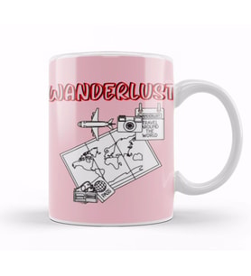 Funny Travel Gift Design Lover  Trippin Wanderlust Journey Adventurer Vacation Kupa Bardak Porselen