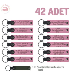 Pembe & Yeşil, Dernekler İçin Üzerinde İsim Ve Mesaj Yazılabilen 42' li Anahtarlık Seti