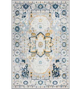 Eliana Home Baskılı, Yıkanabilir Kaymaz Taban Salon Halısı LNA1790 100x150 cm (Gri)