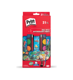 Pritt Suluboya 21 Renk Büyük Tablet 1671703 8428 8640 (Çok Renkli)