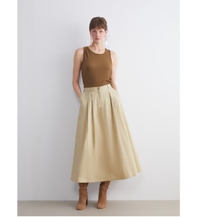 LCWAIKIKI Classic Bej Standart Fit Poplin Pileli Etek