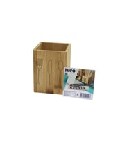 KÜÇÜK  KARE=9X9CM  AHŞAP BAMBU KAŞIKLIK ORGANİZER (5343)